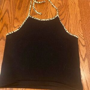 Black cheetah print tank top